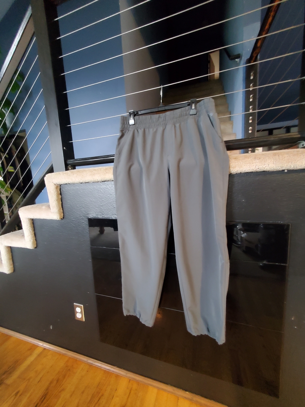 Apana Men's Gray Elastic-Waist Joggers